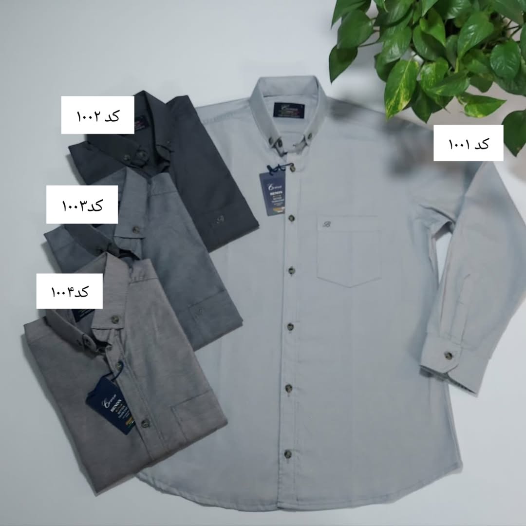 پیراهن مردانه آستین‌بلند جیب‌دار کد ۱۰۰۱