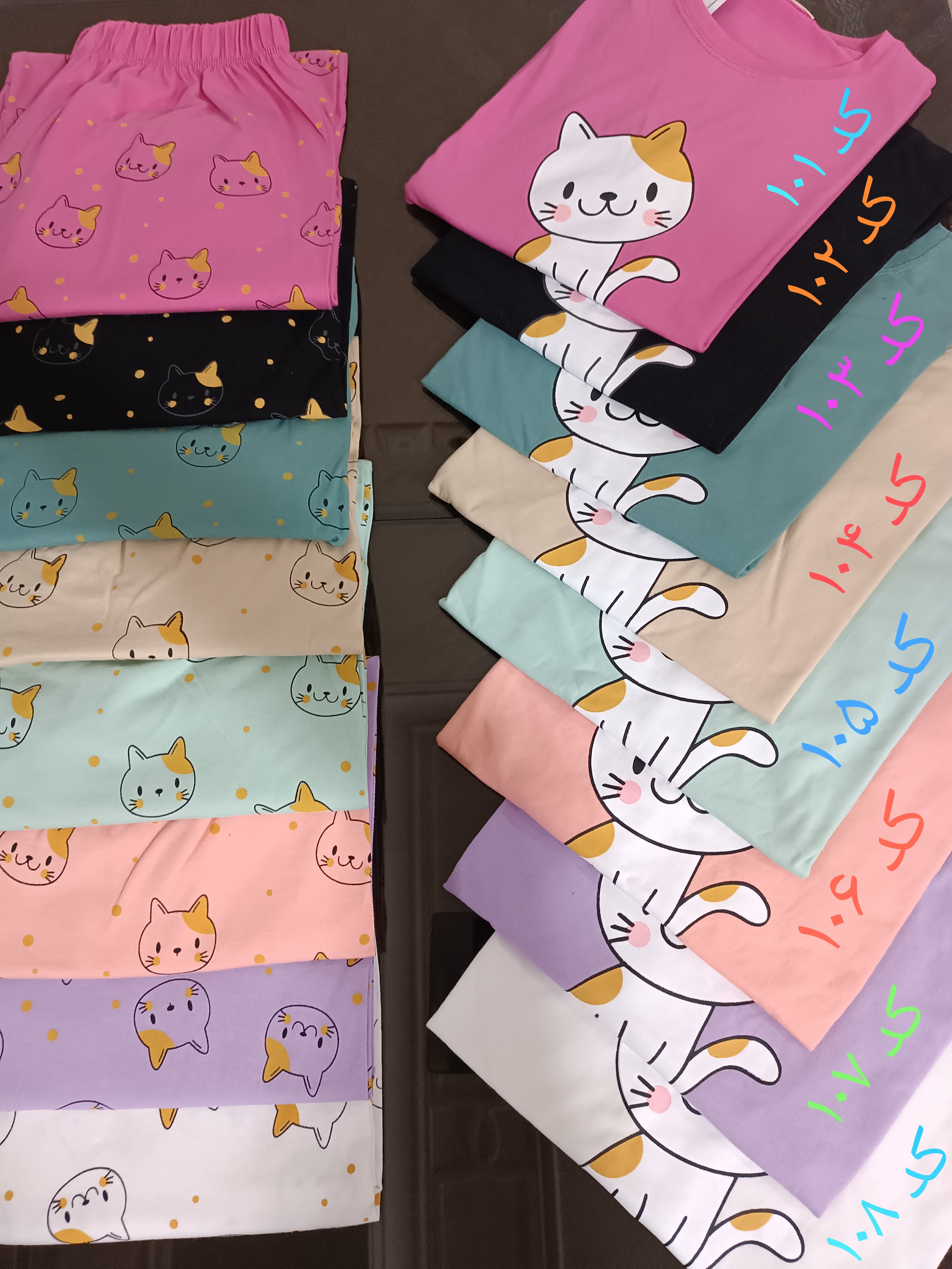 ست تیشرت و شلوار طرح گربه