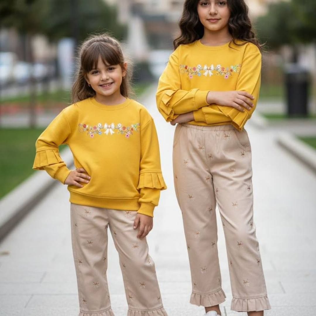 بلوز و شلوار طرح پاپیون بچگانه