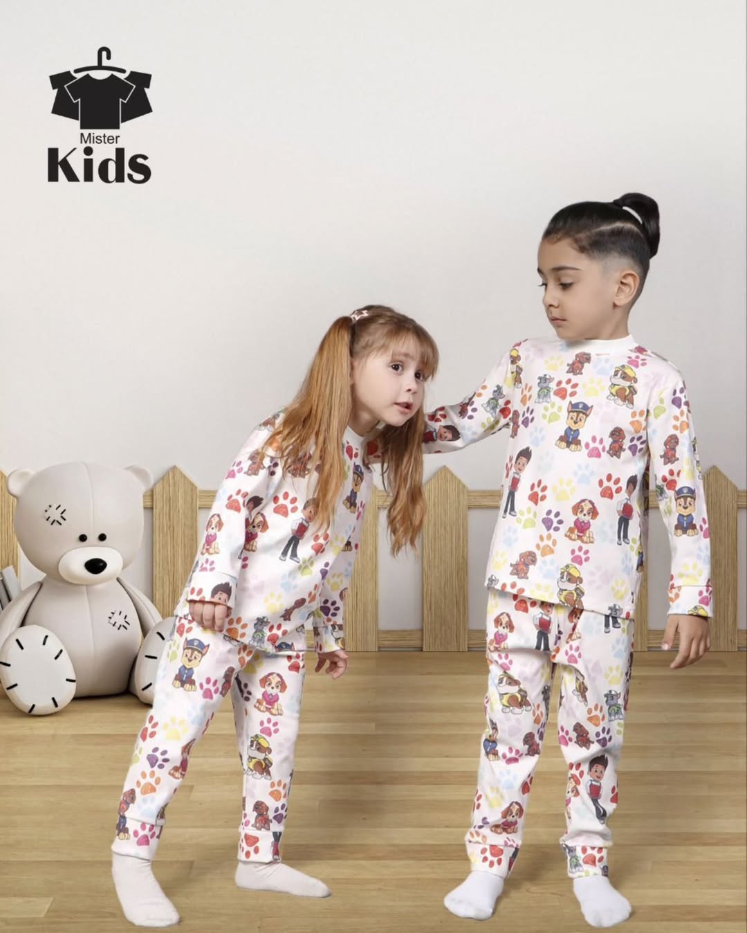 ست خانگی اسپرت برادرـخواهر طرح سگ‌های نگهبان سایز ۱ تا ۹ سال