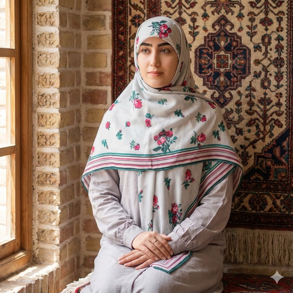 روسری گل با ایستایی عالی