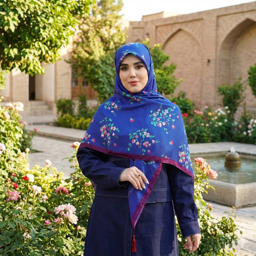 روسری کرپ نخ ۱۴۰×۱۴۰